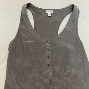 Anthropologie Gray 100% Silk Tank